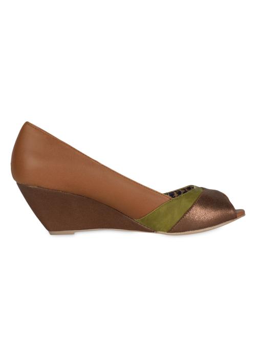 brown leatherette wedges - 1017406 - Very Small Image - 1