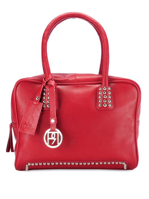 studded red leather handbag - 1020598 - Very Small Image - 1