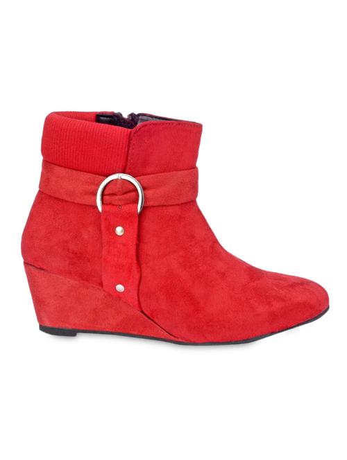 red suede ankle length boots - 1021575 - Very Small Image - 1