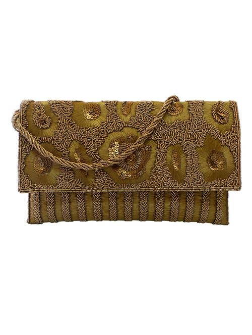 gold satin clutch - 10228620 - Very Small Image - 1