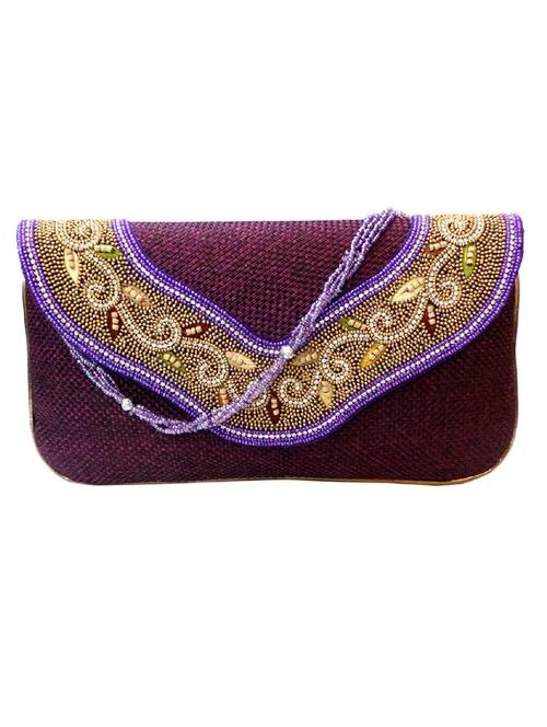 purple jute clutch - 10228648 - Very Small Image - 1