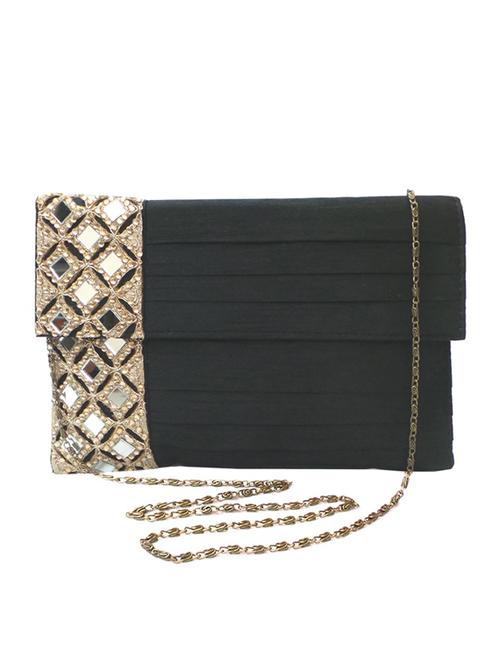 black silk blend clutch - 10228676 - Very Small Image - 1