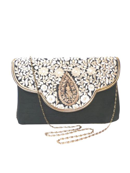 black silk blend clutch - 10228681 - Very Small Image - 1