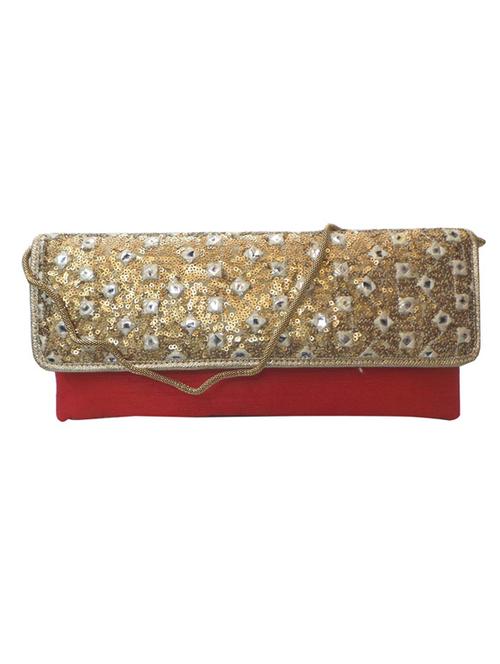 red silk blend clutch - 10228704 - Very Small Image - 1