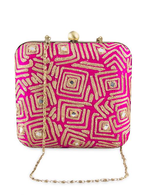 pink polyester box clutch - 1023396 - Very Small Image - 1
