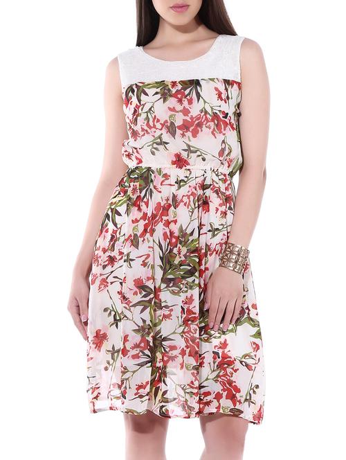 multi colored poly georgette dress - 10236277 - Very Small Image - 1