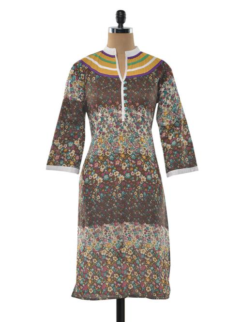 multi color cotton spring kurta - 1023875 - Very Small Image - 1