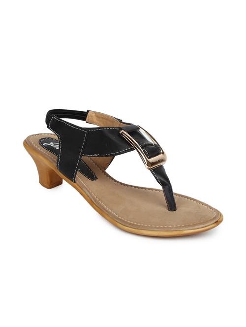 black leatherette back strap sandals - 10241720 - Very Small Image - 1