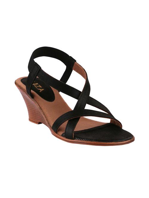 black leatherette wedge - 10242277 - Very Small Image - 1