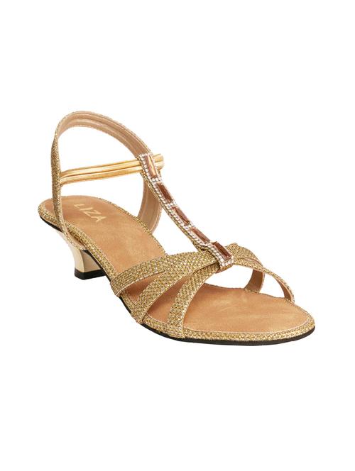 gold leatherette sandal - 10242299 - Very Small Image - 1