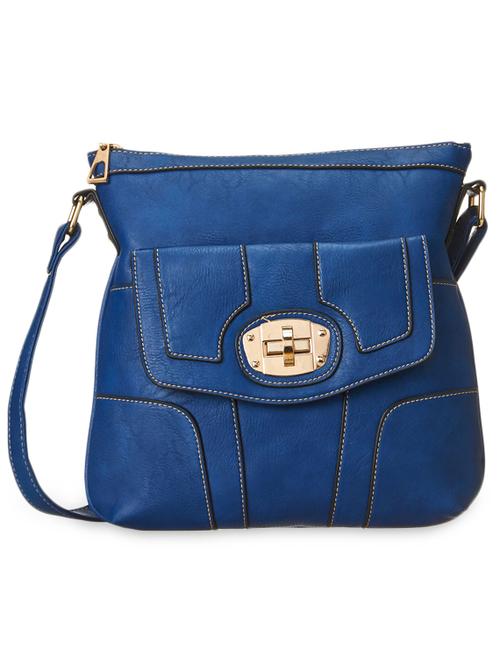 Blue Color Leatherette Sling Bag - 1024245 - Very Small Image - 1