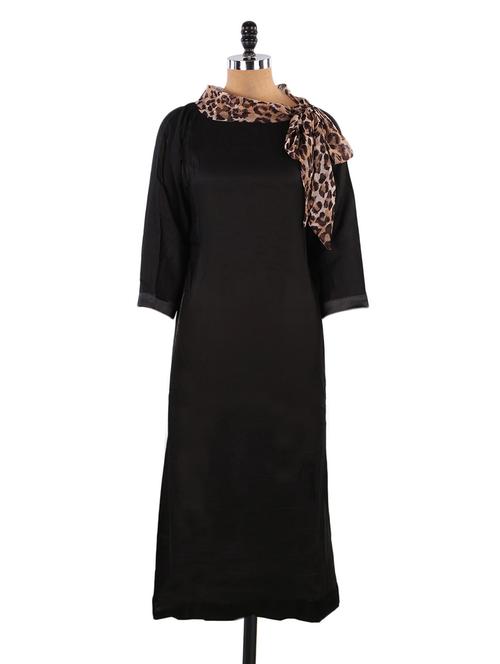 Rayon Kurti With Animal Print Scarf - 1024331 - Very Small Image - 1