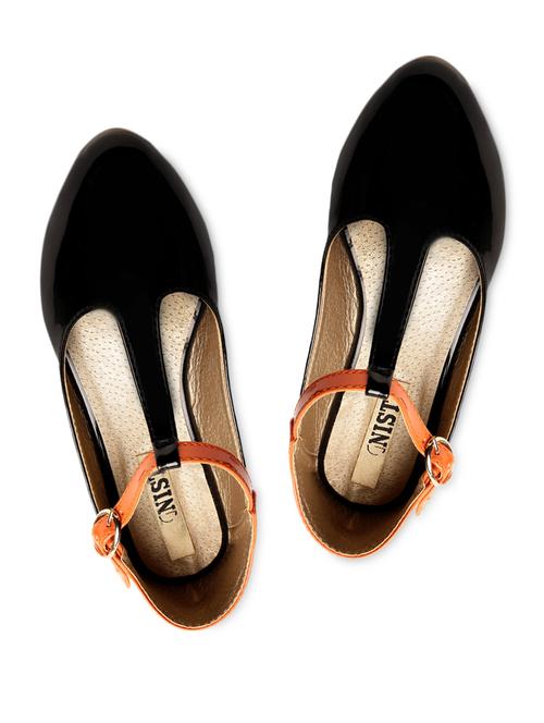 black color block patent leather ballerinas - 1024887 - Very Small Image - 1
