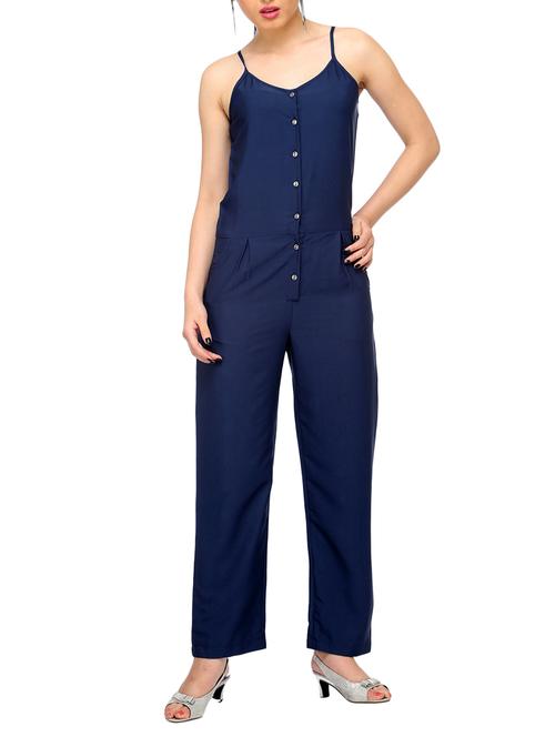 blue polyester jumpsuit - 10249963 - Very Small Image - 1