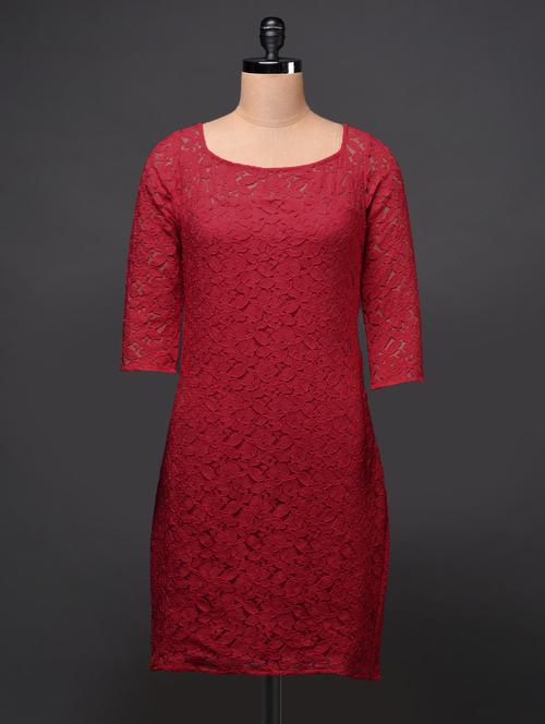 Red Lacy Shift Dress - 1025133 - Very Small Image - 1