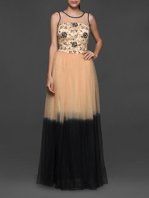Beige and Black Embroidered Ball Gown - 1025140 - Very Small Image - 1