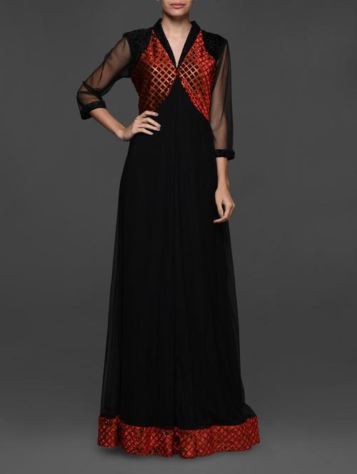 Black Net Maxi Dress - 1025179 - Very Small Image - 1
