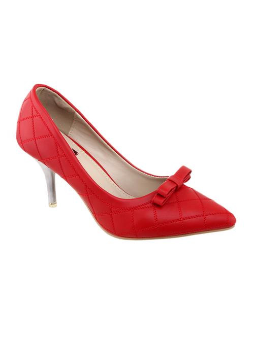 red fabric slip on pumps - 10257646 - Very Small Image - 1