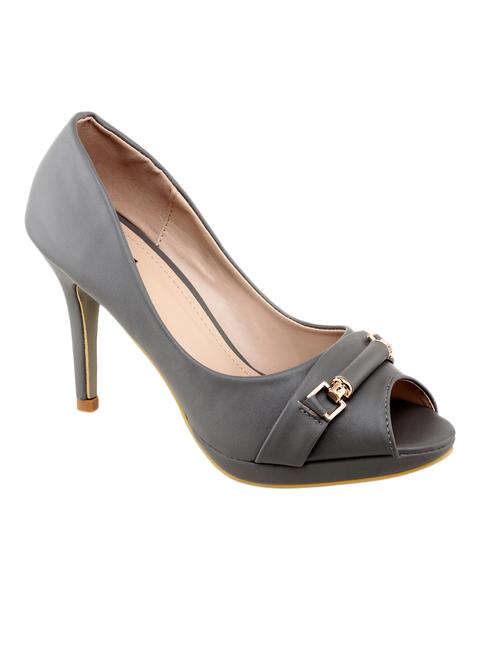 grey leatherette sandal - 10257655 - Very Small Image - 1