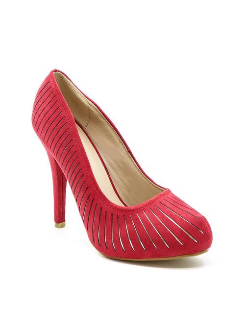 red leatherette slip on pumps - 10260080 - Very Small Image - 1
