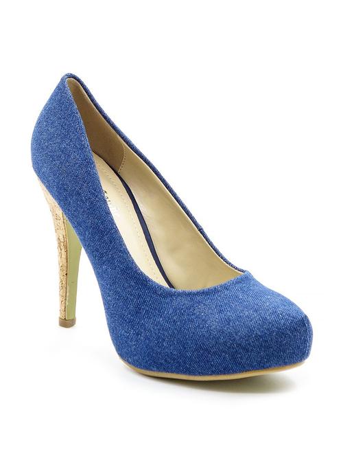blue leatherette slip on pumps - 10260099 - Very Small Image - 1
