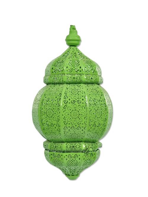 sutra dã©cor parrot green moroccan metallic lantern - 10270475 - Very Small Image - 1