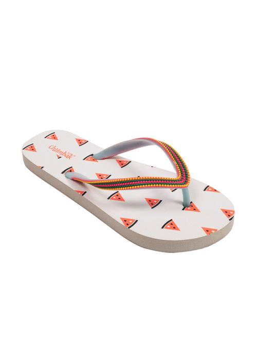 white rubber flip flops - 10272364 - Very Small Image - 1