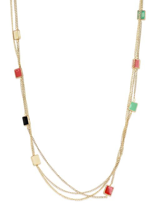 multi square & golden chain neckpiece - 1027560 - Very Small Image - 1