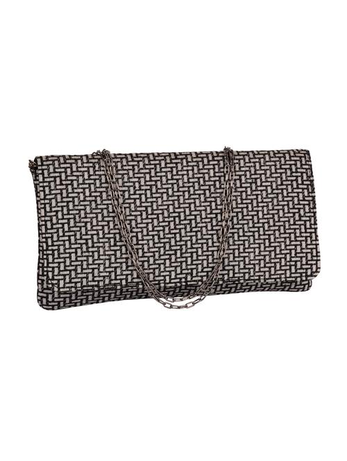 black and grey linen cotton clutch - 10276941 - Very Small Image - 1