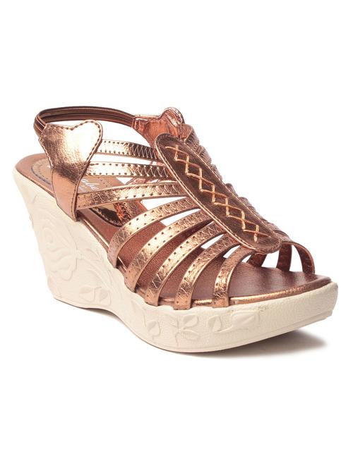 copper leatherette wedge - 10277292 - Very Small Image - 1