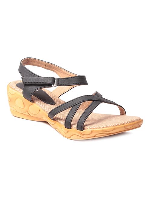 black leatherette sandals - 10277343 - Very Small Image - 1