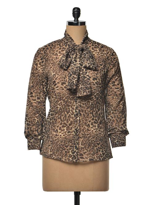 leopard print long sleeve top - 1029084 - Very Small Image - 1