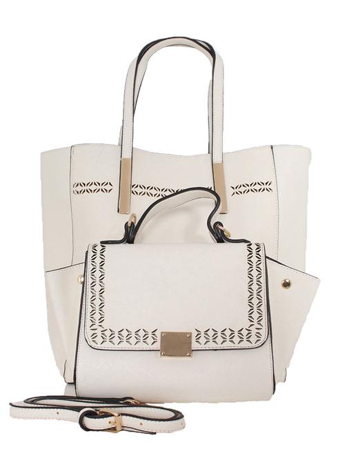 white leatherette handbag - 10295170 - Very Small Image - 1