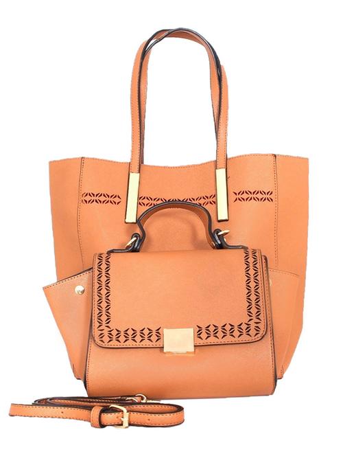 orange leatherette handbag - 10295173 - Very Small Image - 1