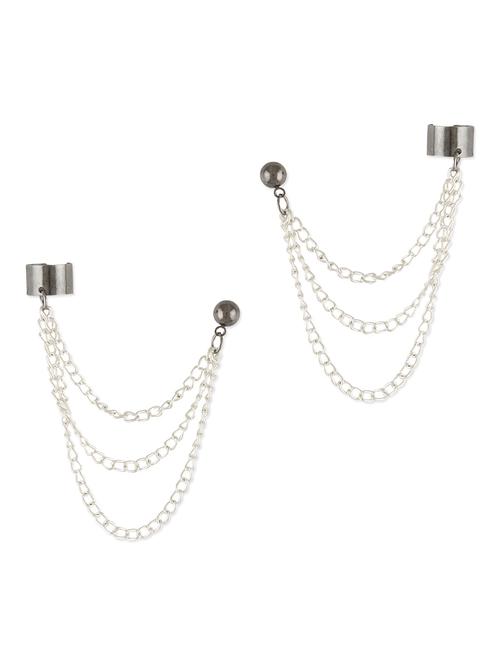 punk style silver tassels ear cuff - 1029539 - Very Small Image - 1