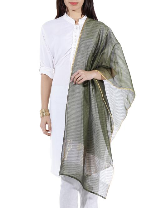 oilve, gold viscose dupatta - 10297841 - Very Small Image - 1