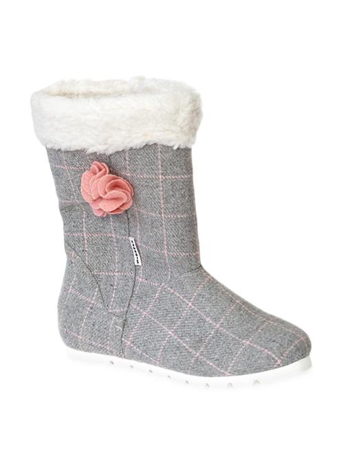 grey checkered woolen boots - 10298394 - Very Small Image - 1