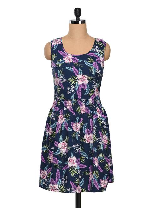 floral printed polycrepe dress - 1029940 - Very Small Image - 1