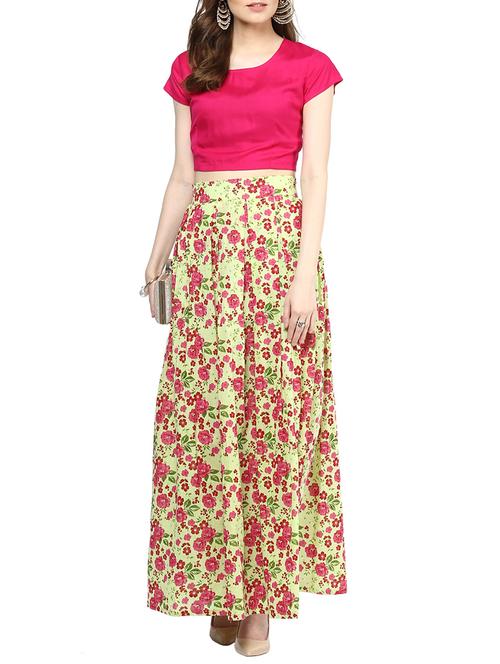 pink crepe skirt top set - 10301544 - Very Small Image - 1