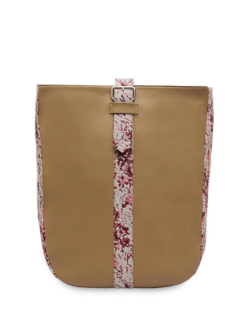 beige leatherette printed handbag - 1030260 - Very Small Image - 1