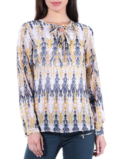 multi colored poly georgette top - 10303298 - Very Small Image - 1