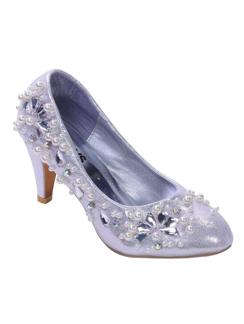 silver leatherette pumps - 10306002 - Very Small Image - 1
