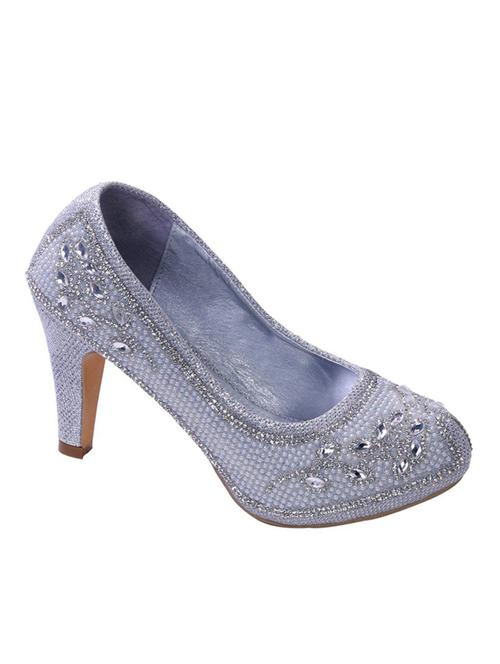 silver leatherette pumps - 10306006 - Very Small Image - 1