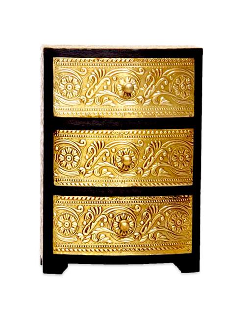 Brass and Wood Chest of Drawers - 1030777 - Very Small Image - 1