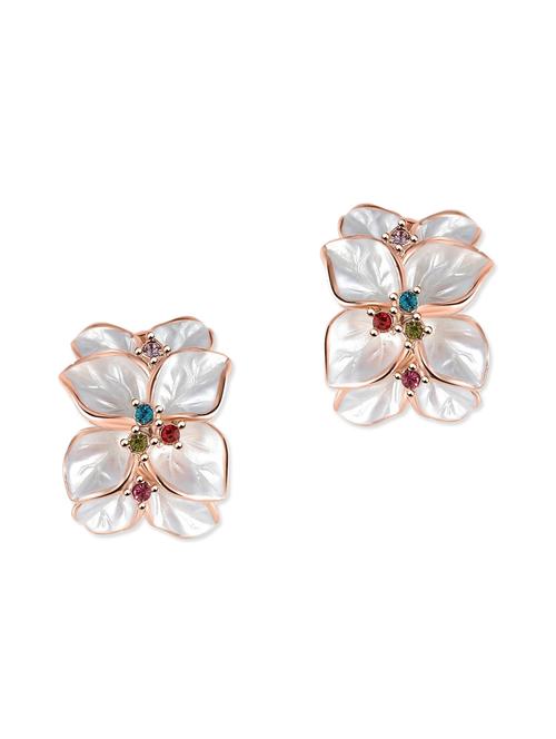 white alloy, enamel earring - 10308529 - Very Small Image - 1