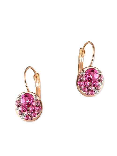 pink alloy,crystal earring - 10308531 - Very Small Image - 1
