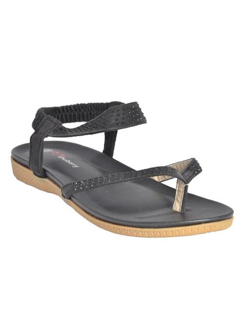 black leatherette back strap sandals - 10313481 - Very Small Image - 1