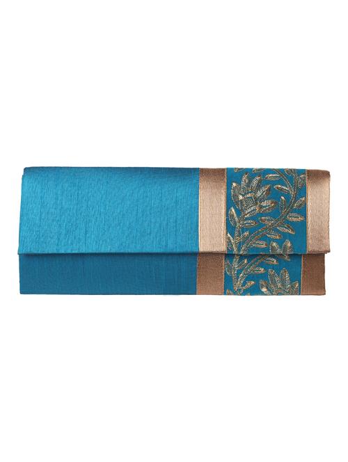 blue silk clutch - 10314423 - Very Small Image - 1