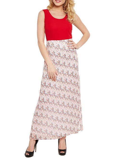 the vanca red printed georgette maxi dress - 10315160 - Very Small Image - 1