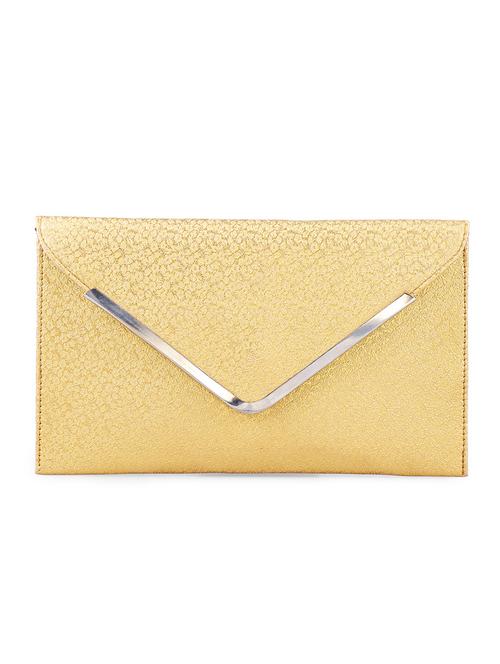 golden leatherette clutch - 10319958 - Very Small Image - 1